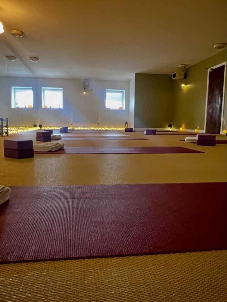 The studio, set for an evening class