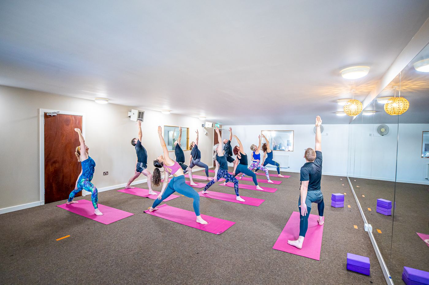 A yoga class in the studio